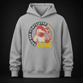 Hellgrauer Oversized Hoodie in Light Asphalt mit Badger Forty Seven Vintage-Grafik auf der Vorderseite