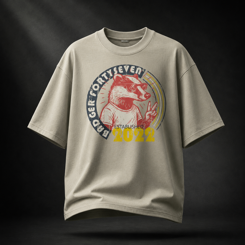 Stone Forty Seven Badger Oversized T-Shirt mit Vintage-Grafik